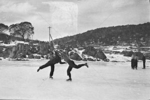 Skating On The Ice Near Mount Koscuisko C 1926 By Albert Jam 6" x 4" Photo Print