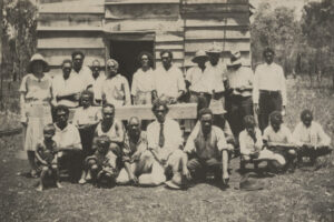Miss Christie With People Outside Church 6" x 4" Photo Print