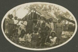 Women And Children With Missionary Outside Church 6" x 4" Photo Print