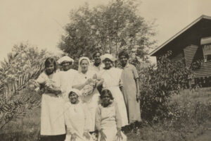 Hospital Staff With Babies Outside Wards Woorabinda 6" x 4" Photo Print