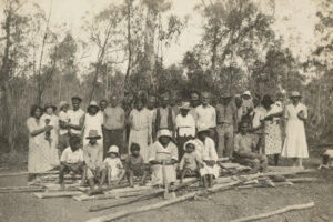 Adults And Children With Timber Logs Woorabinda 6" x 4" Photo Print