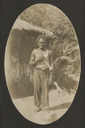 Man With Trumpet Outside Bush Hut Ravenshoe 6" x 4" Photo Print