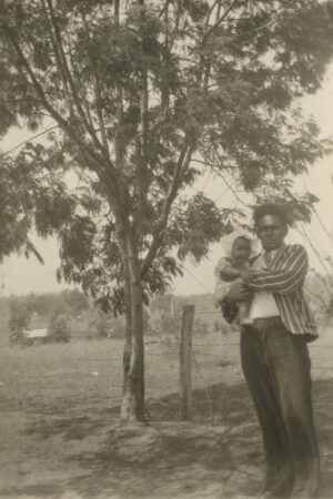 Man With Arms Out By Horse Cart Woorabinda 6" x 4" Photo Print