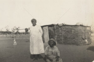 Two Women Outside Hut Woorabinda 6" x 4" Photo Print