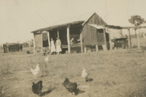 Women In Front Of Timber Hut Queensland 6" x 4" Photo Print