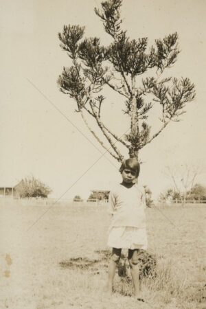 Girl Standing In Front Of Tree Woorabinda 6" x 4" Photo Print