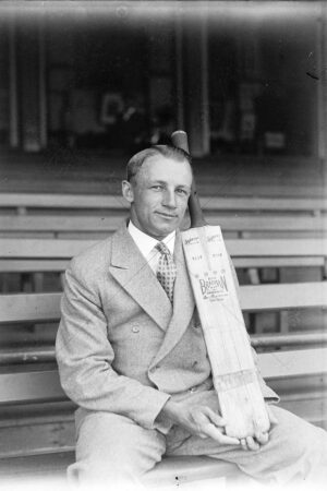 Don Bradman With His Don Bradman Brand Sykes Bat Ca 1932 6" x 4" Photo Print