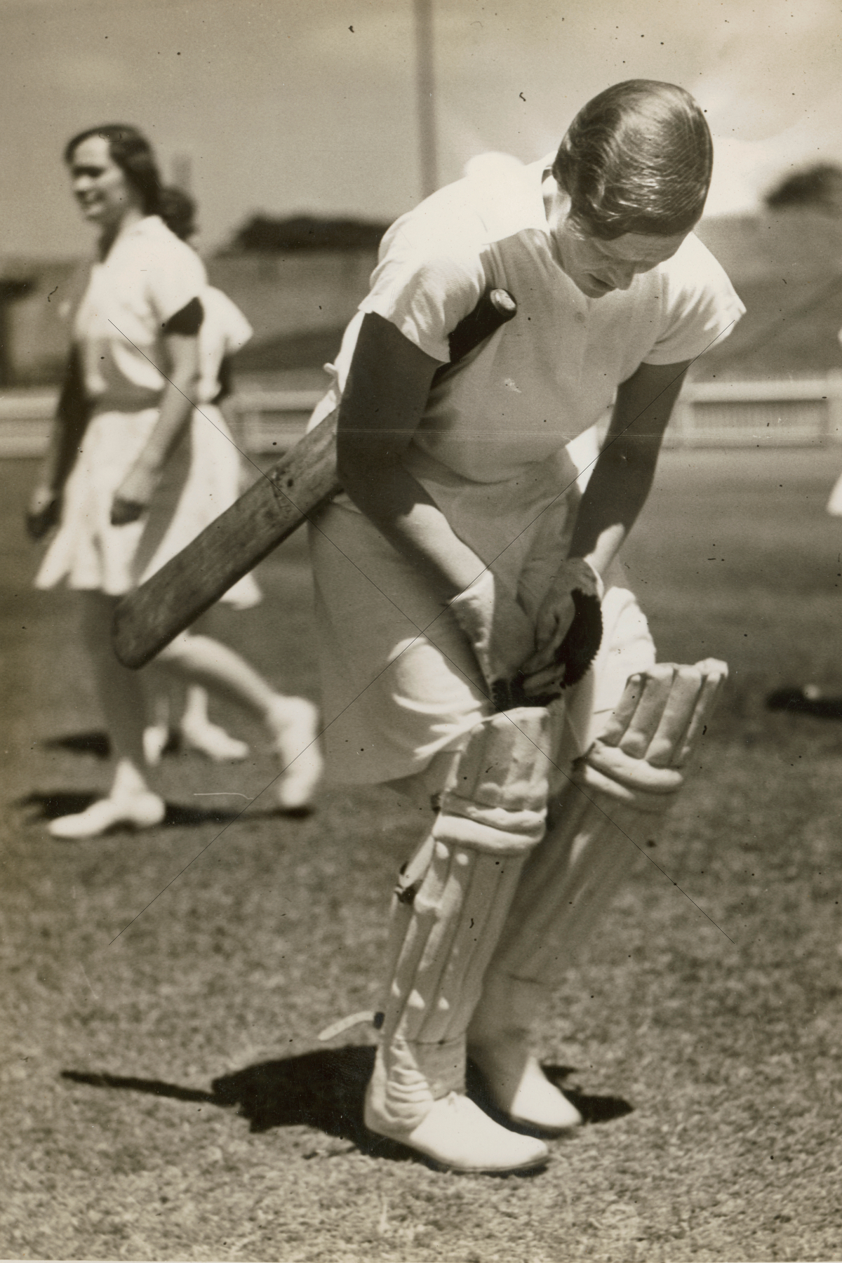Miss Child Playing Cricket Ca 1935 6" x 4" Photo Print