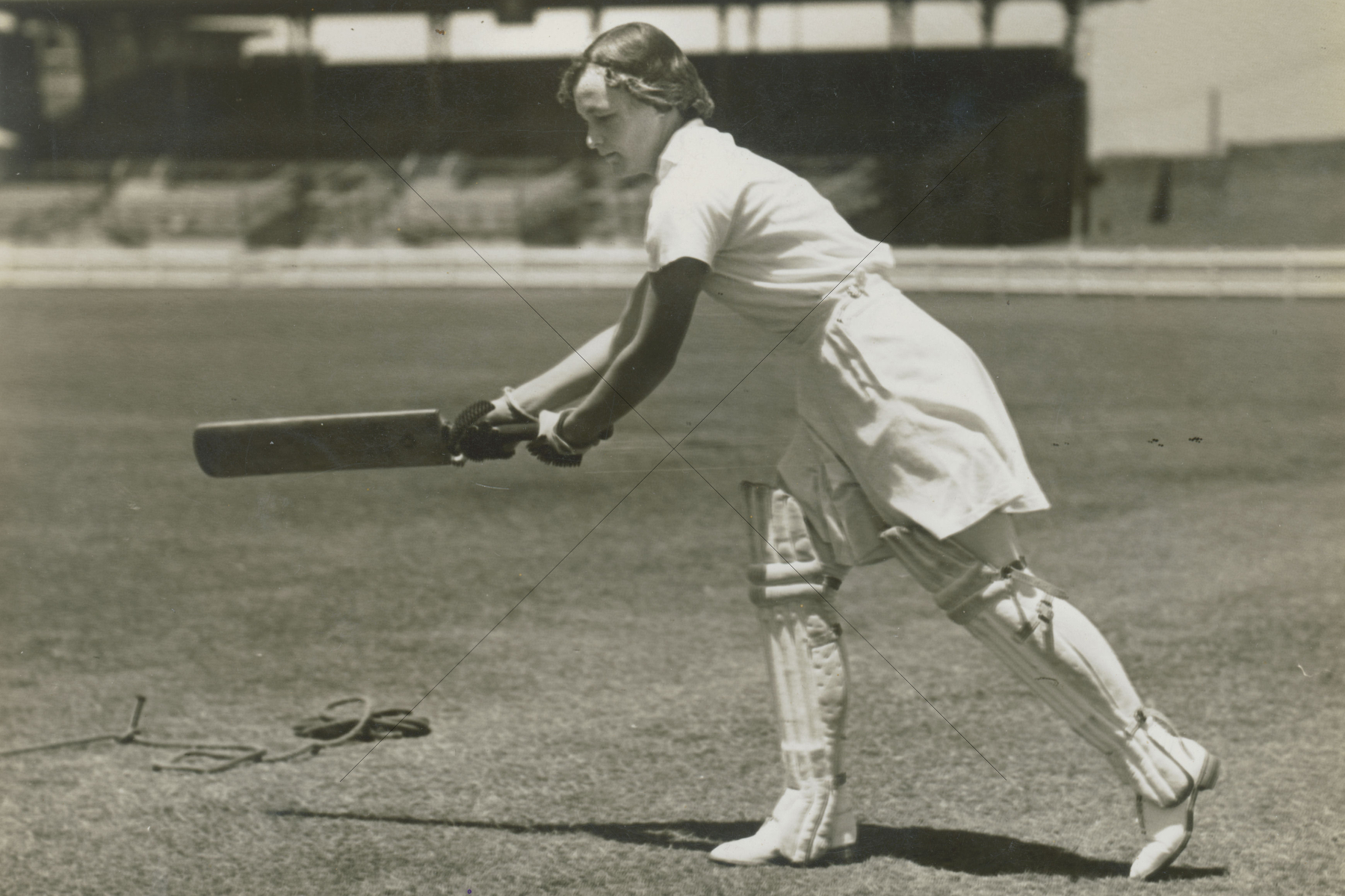 Mrs Spear Playing Cricket Ca 1935 6" x 4" Photo Print