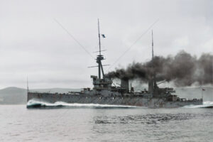 Battlecruiser HMS Inflexible in 1908 running trials when new 6" x 4" Photo Print
