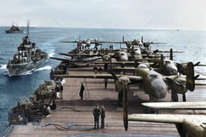 Doolittles raid from USS Hornet on 19 April 1942 6" x 4" Photo Print