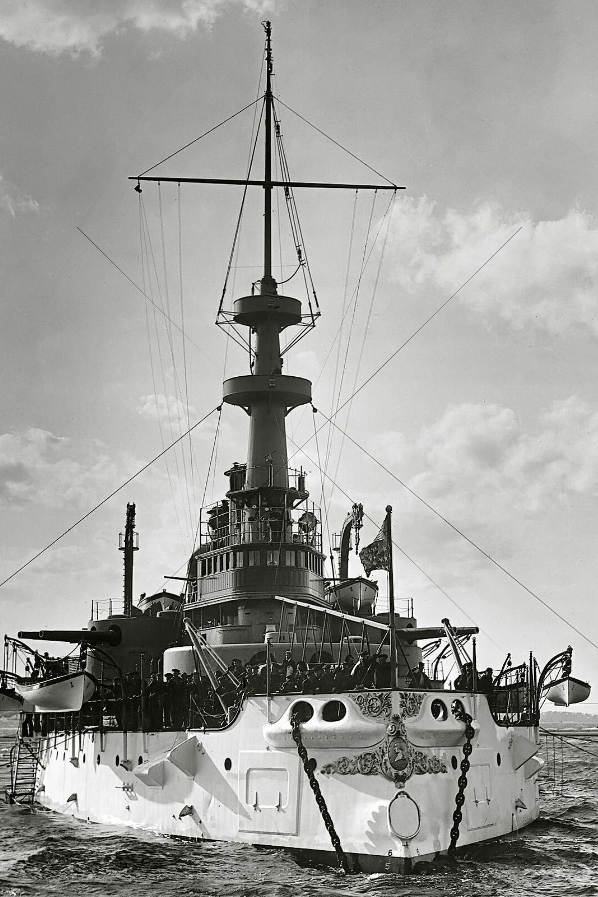 First US Navys oceang-going battleship USS Indiana in 1898 6" x 4" Photo Print