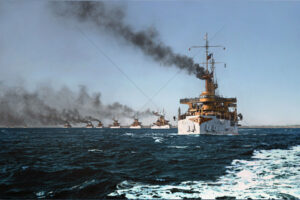 German battleships entering norwegian port of Kristiania, 6" x 4" Photo Print