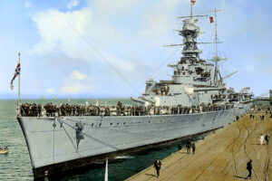 HMS Duke of York at the end of the war, August 1945 6" x 4" Photo Print