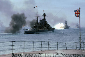 HMS Renown, HMS Hood and HMS Valiant firing satute salvoes during the Spithead Fleeet Review, 16 July 1935 6" x 4" Photo Print
