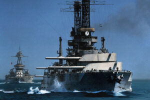 USS Idaho followed by USS Texas in 1930(1) 6" x 4" Photo Print