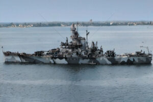 USS Indiana while on trials, 8 september 1943 6" x 4" Photo Print