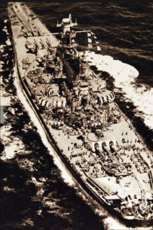 USS Massachusetts, the battleship the fired the last shot of 6" x 4" Photo Print