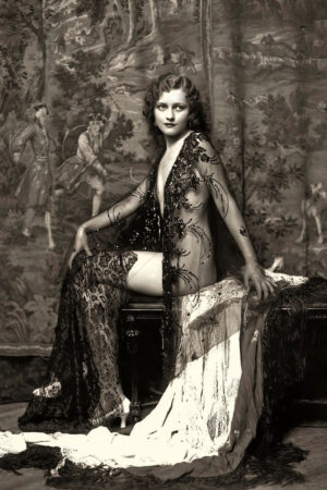 Ziegfeld Model 1920s Flapper Lace Shawl 6"x4" Photo Print
