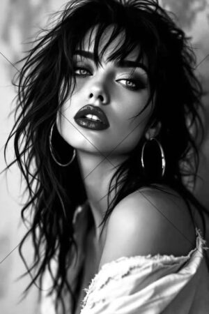 Black and White Woman Portrait 6" x 4" Photo Print