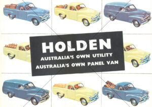 Holden FJ 1954 Utility and Panel Van Montage A4 Print