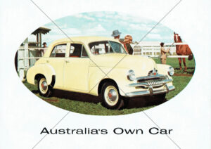 Holden FJ 1955 Australias Own Car Scene From Flyer Brochure A4 Print