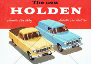 Holden FE 1957 Utility And Panel Van Red Banner Alt From Flyer Brochure A4 Print
