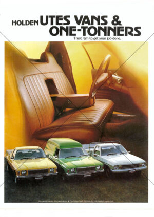 Holden HZ Utes Vans And One Tonners 1978 From Flyer Brochure A4 Print