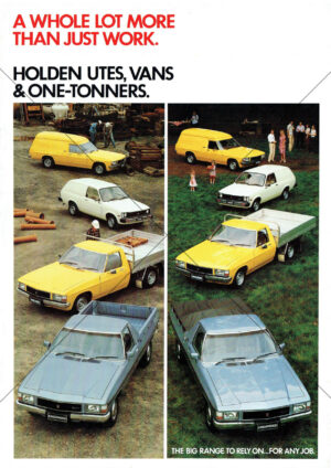 Holden WB Utes Vans 1981 From Flyer Brochure A4 Print