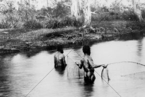 Aboriginal Men Fishing With Nets In River 6" x 4" Photo Print