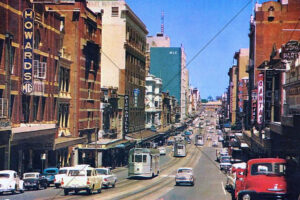 Adelaide Street Brisbane With Trams 1960s 6" x 4" Photo Print