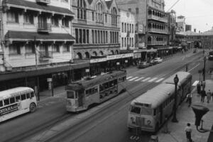 Adelaide Street Brisbane Trams And Buses 1960 View 2 6" x 4" Photo Print