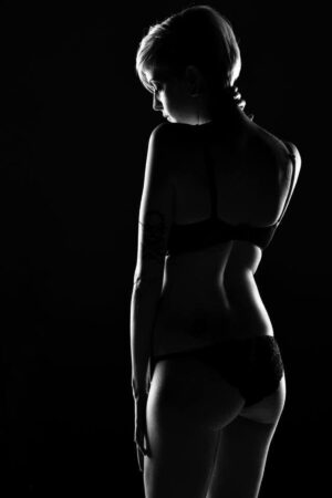 Silhouette In Lingerie - Studio Low Key 6" x 4" Photo Print