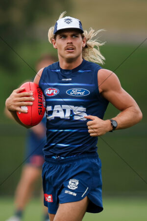 Bailey Smith - Geelong Training With Sherrin 6" x 4" Photo Print