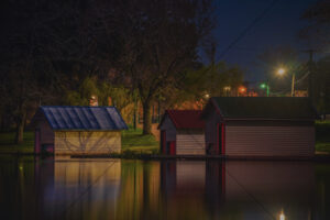 Ballarat - Lake Wendouree Boatsheds Night Reflections 6" x 4" Photo Print