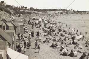 Hampton Beach - Busy Summer Day c.1930 6" x 4" Photo Print