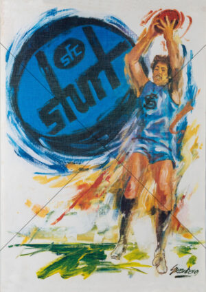 SANFL Sturt Double Blues Vintage Poster A4 Print