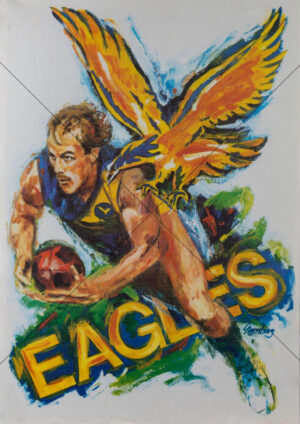 SANFL Woodville-West Torrens Eagles Vintage Poster A4 Print