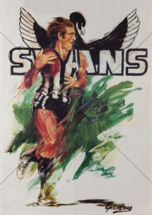 WAFL Swan Districts Swans Vintage Poster A4 Print