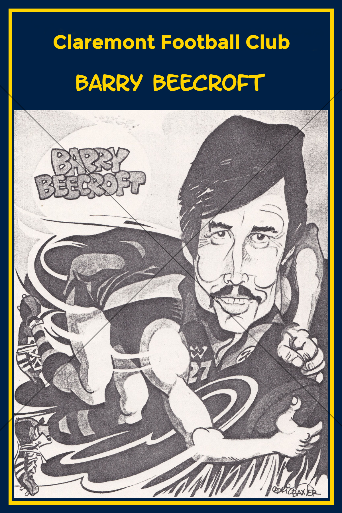 Barry Beecroft WAFL Footballer Caricature 6" x 4" Photo Print