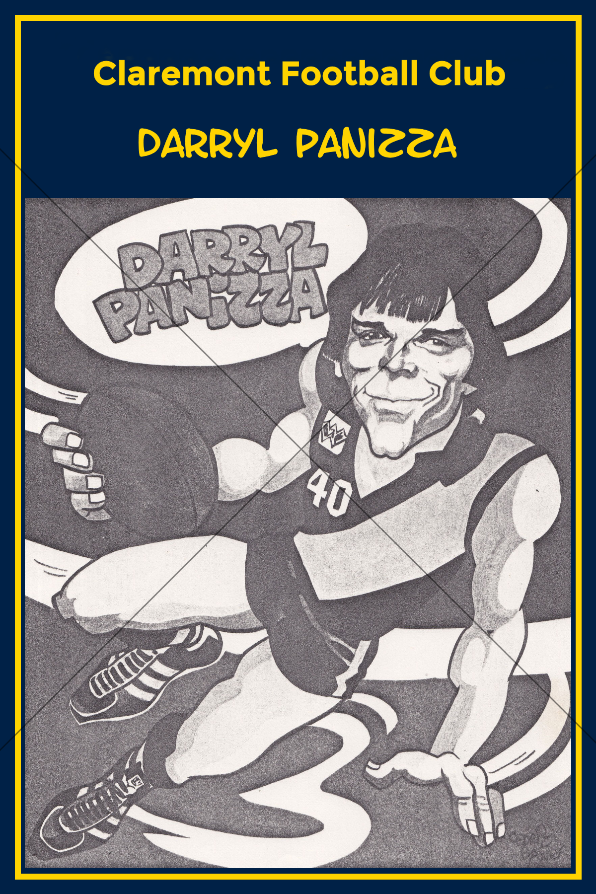 Darryl Panizza WAFL Footballer Caricature 6" x 4" Photo Print