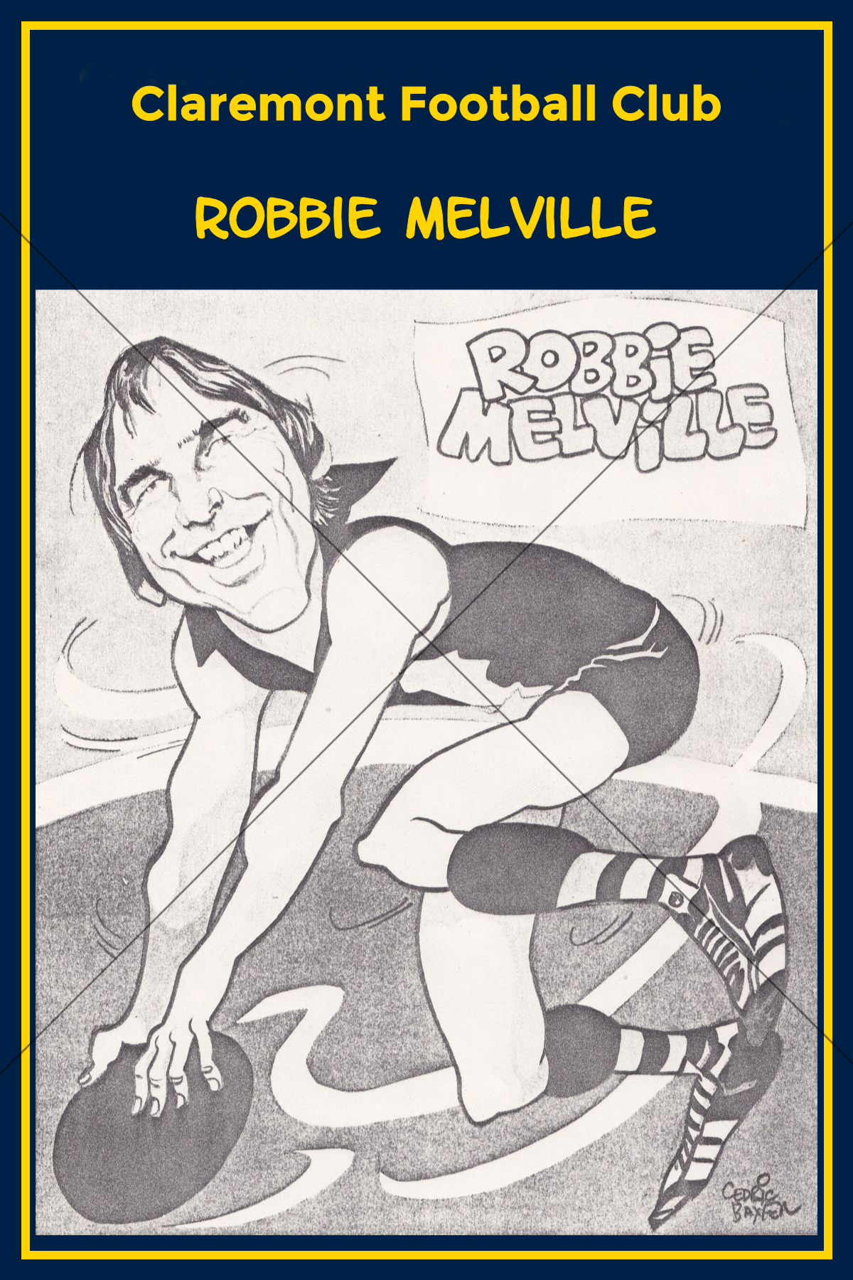 Robbie Melville WAFL Caricature 6" x 4" Photo Print