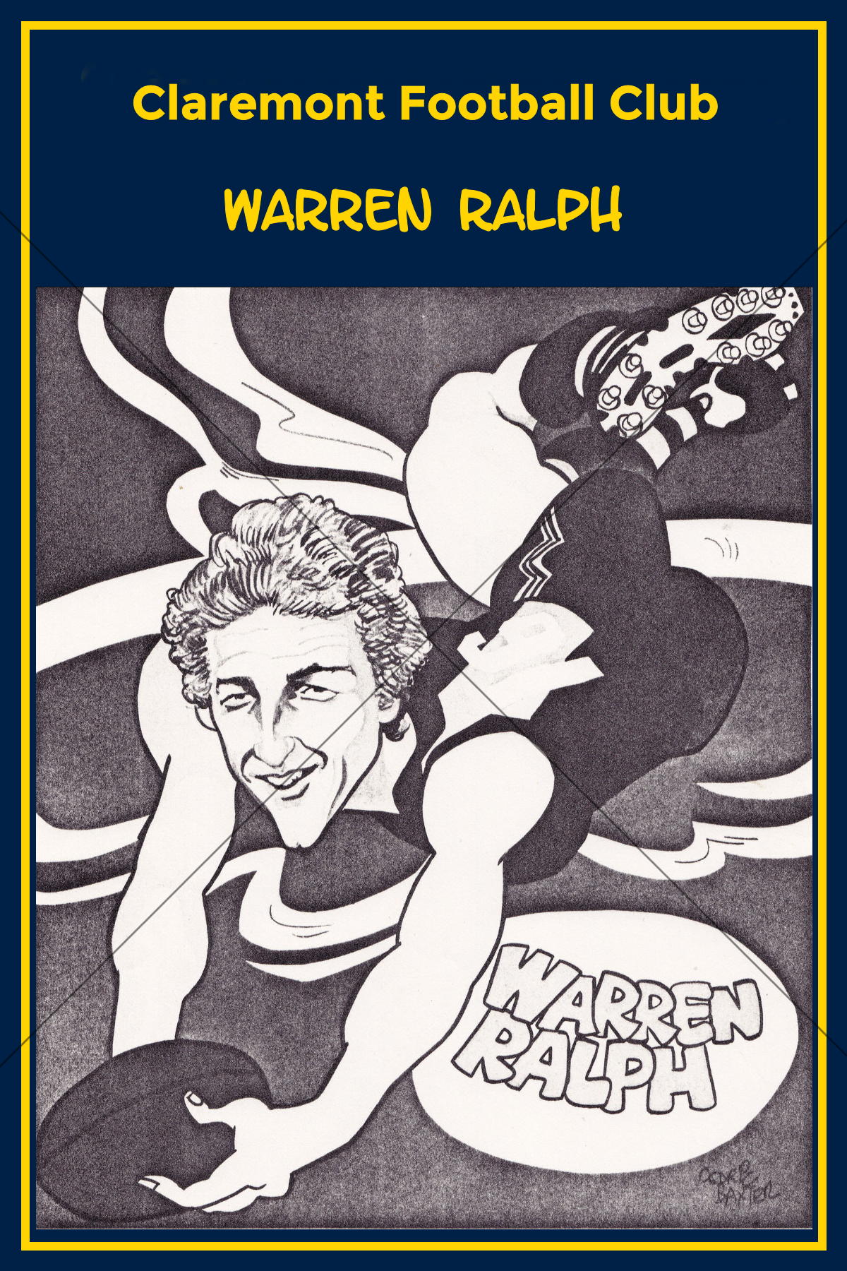 Warren Ralph WAFL Caricature 6" x 4" Photo Print