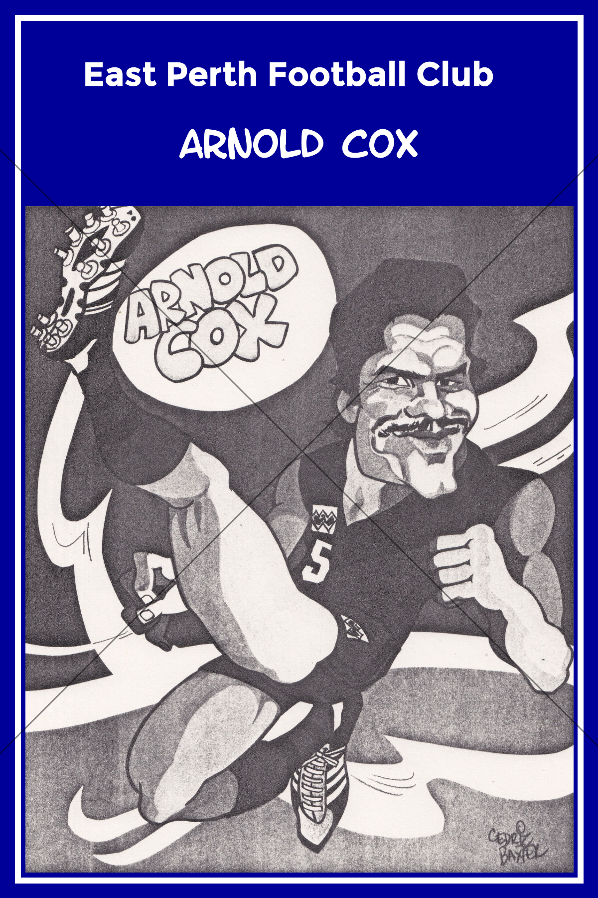 Arnold Cox WAFL Caricature 6" x 4" Photo Print