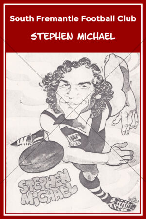 Stephen Michael South Fremantle Football Club Caricature 6" x 4" Photo Print