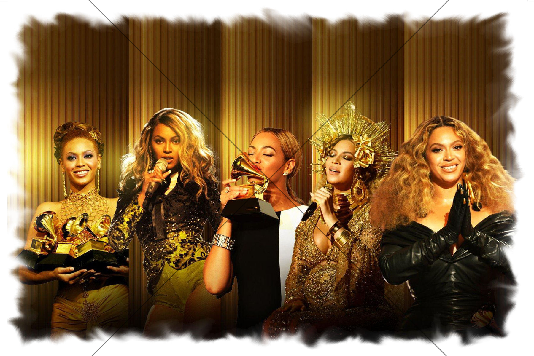 Beyonce Grammy Collage Postcard