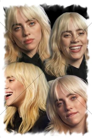 Billie Eilish Blonde Era Collage Postcard