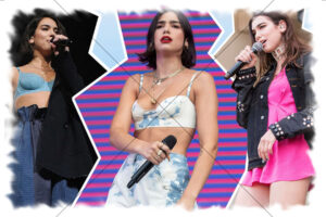 Dua Lipa On Stage Collage Postcard