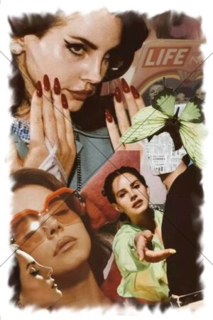 Lana Del Rey Vintage Style Collage Postcard