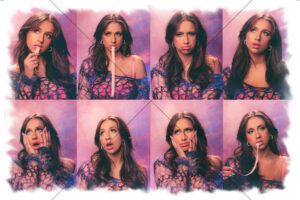 Tate McRae Purple Shoot Collage Postcard